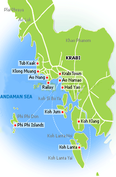 Krabi Thaiföld térkép